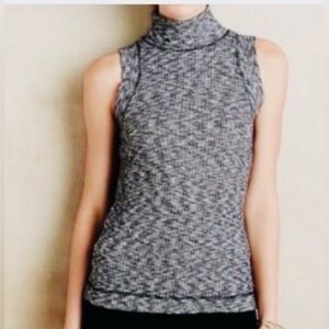 Anthropologie Postmark  Gray Sleeveless Turtleneck Top